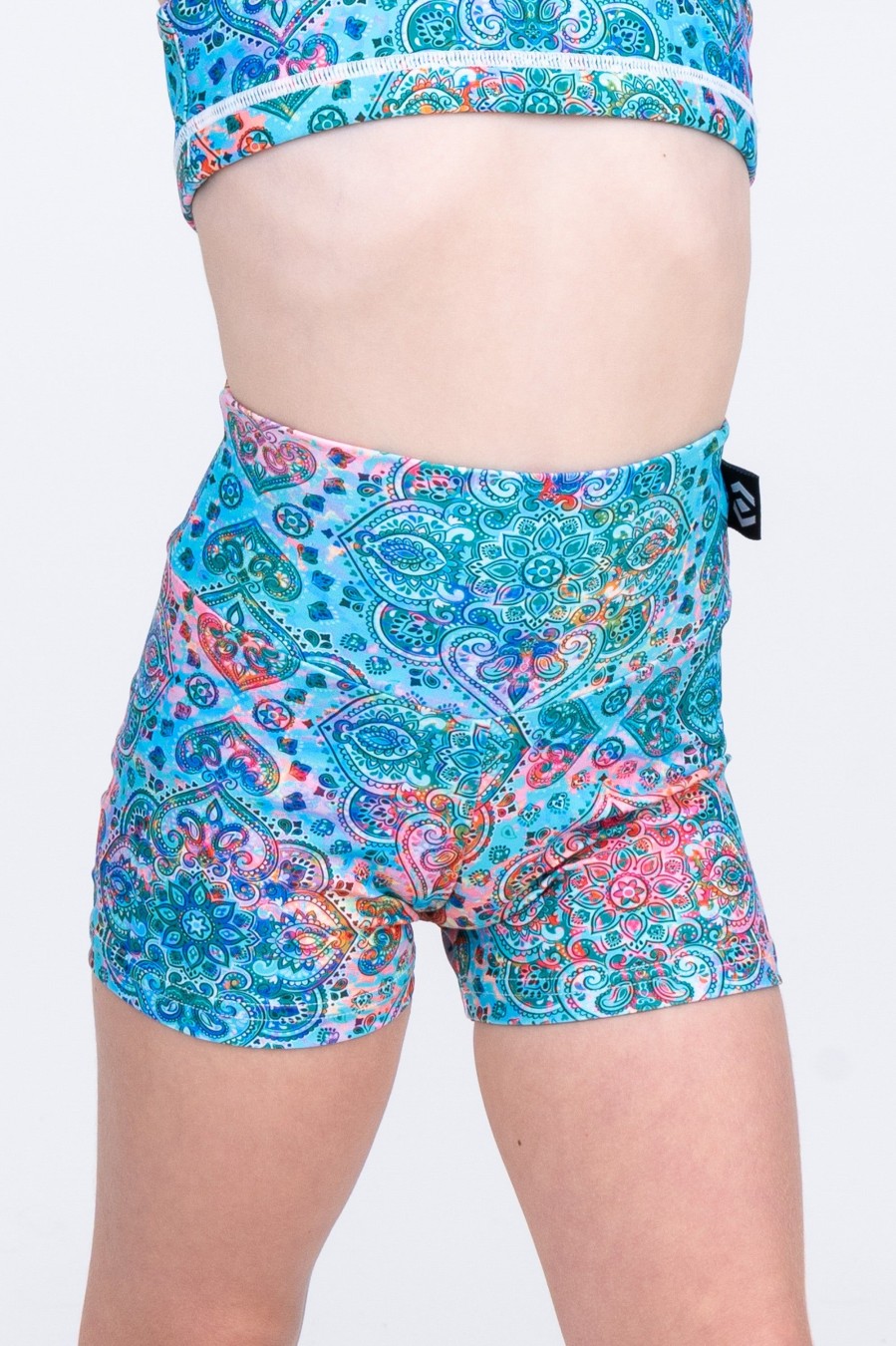 Kids R2W KIDS BOOTY SHORTS | Mandala Rainbow Performance - Kids Booty Shorts