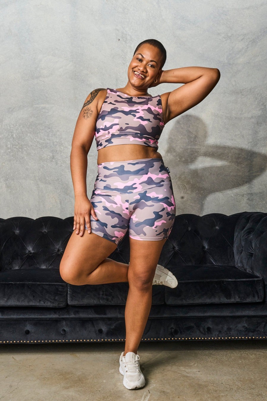 Women R2W BOOTY SHORTS | Camo Crush Pink Performance - High Waisted Booty Shorts