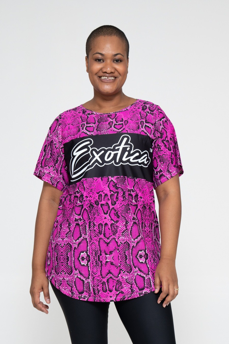 Women R2W BOYFRIEND TEE | Medusa Pink Bball Mesh - Exotica Boyfriend Tee