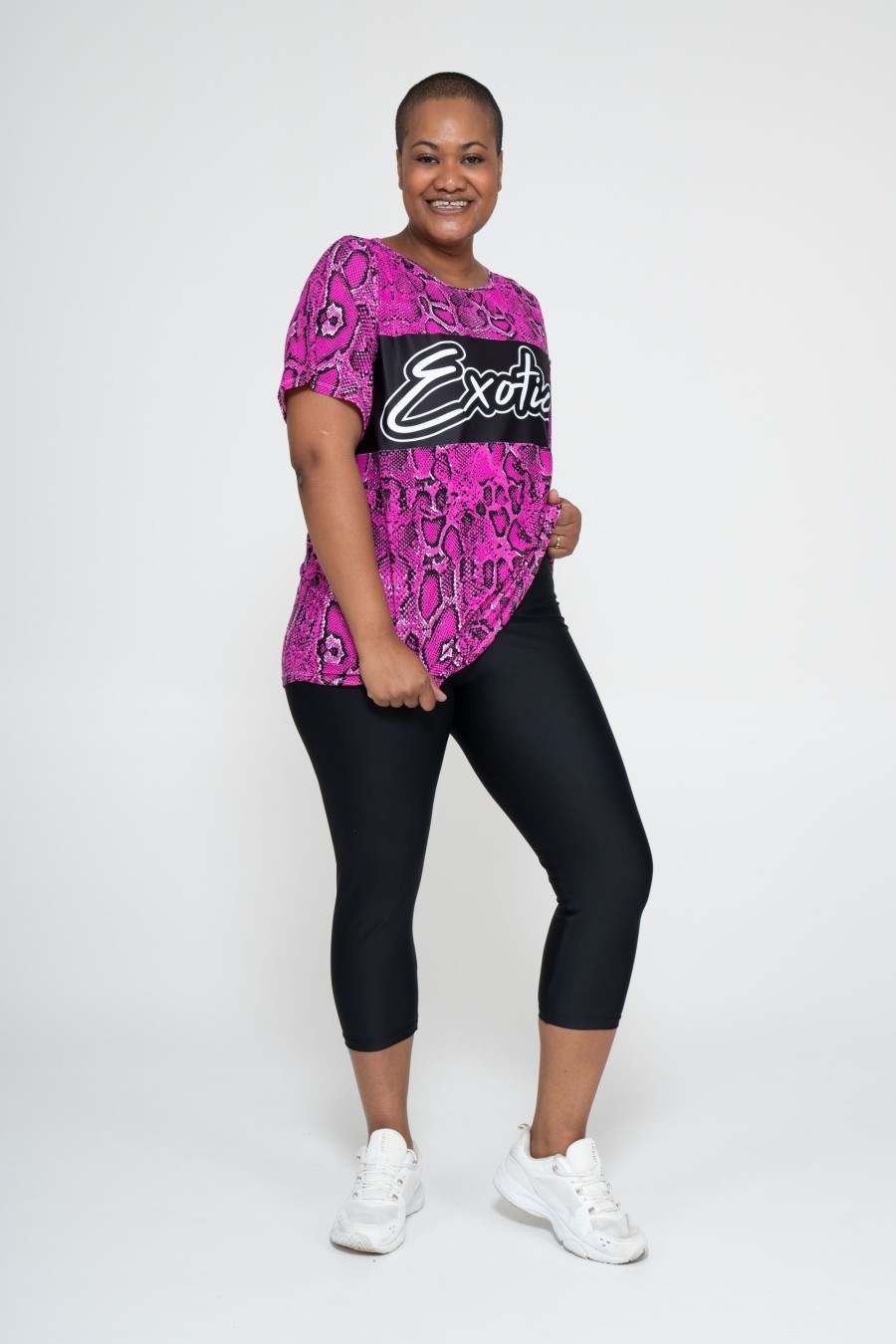 Women R2W BOYFRIEND TEE | Medusa Pink Bball Mesh - Exotica Boyfriend Tee