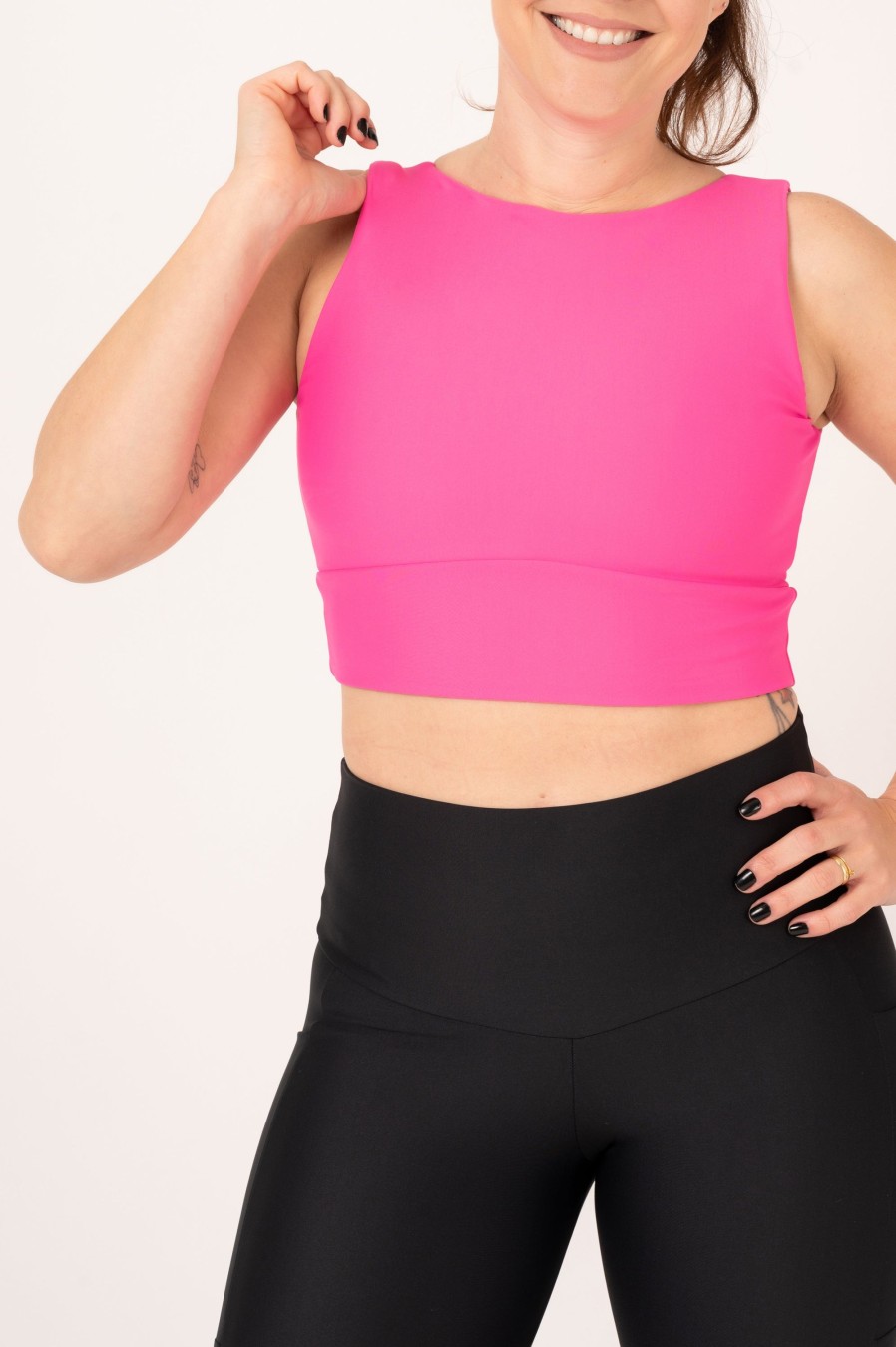 Women R2W CROP TOP | Candy Pink Performance - Reversible Comfort Crop Top