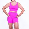 Women R2W BOOTY SHORTS | Pink Body Contouring - High Waisted Booty Shorts