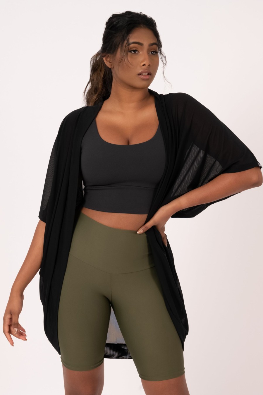 Women R2W KIMONO | Black Net - Midi Kimono