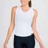 Women R2W FITTED TANK | White Rib Knit - Fitted V Neck Tank