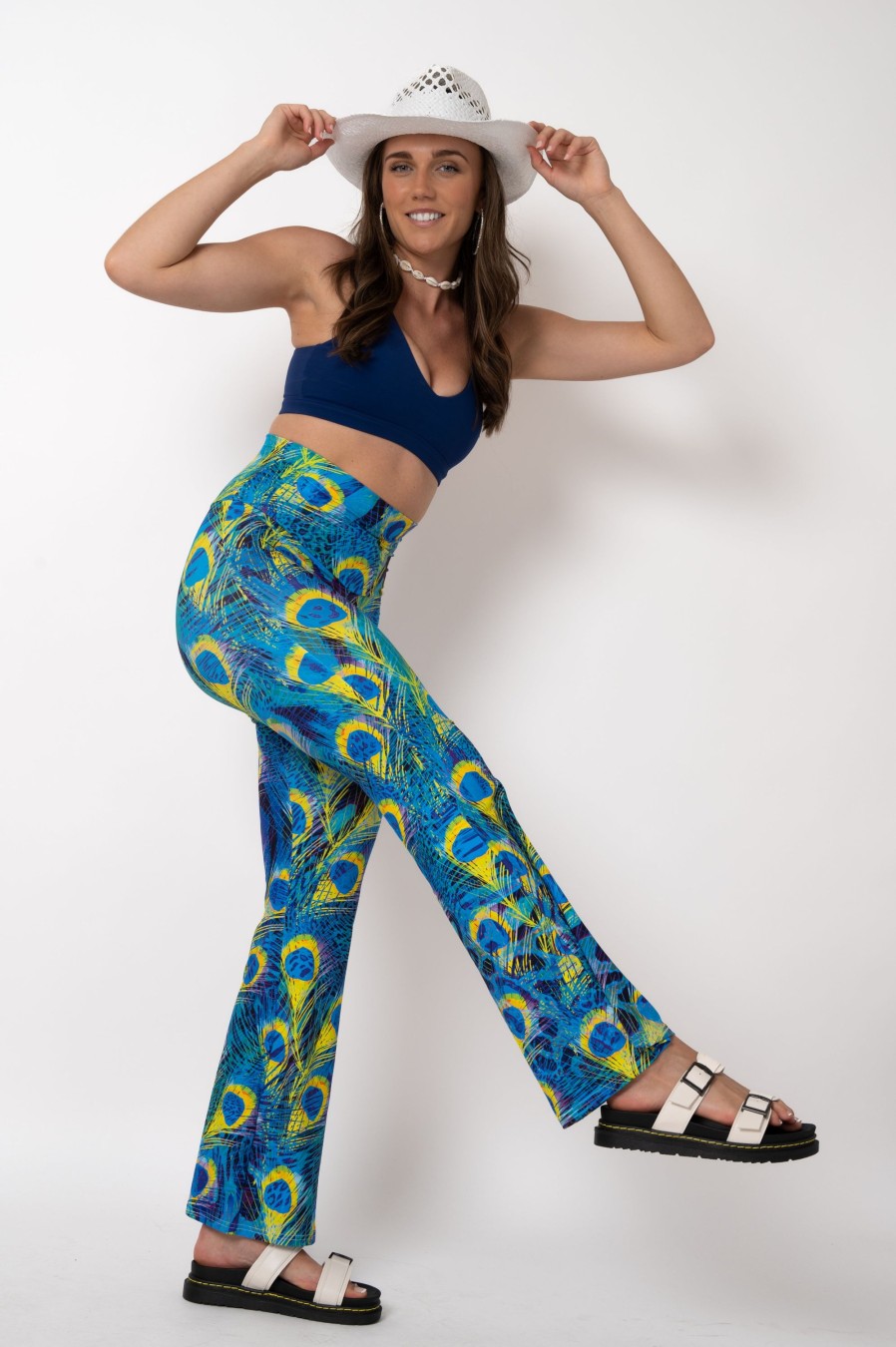 Women R2W BOOTLEG | Show Off Blue Soft To Touch - High Waisted Bootleg Pant