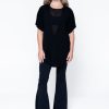 Women R2W BOYFRIEND TEE | Black Slinky To Touch - Net V Front Boyfriend Tee