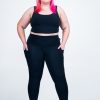 Women R2W 7/8 | Black Body Contouring - Panel Pocket High Waisted 7/8 Leggings