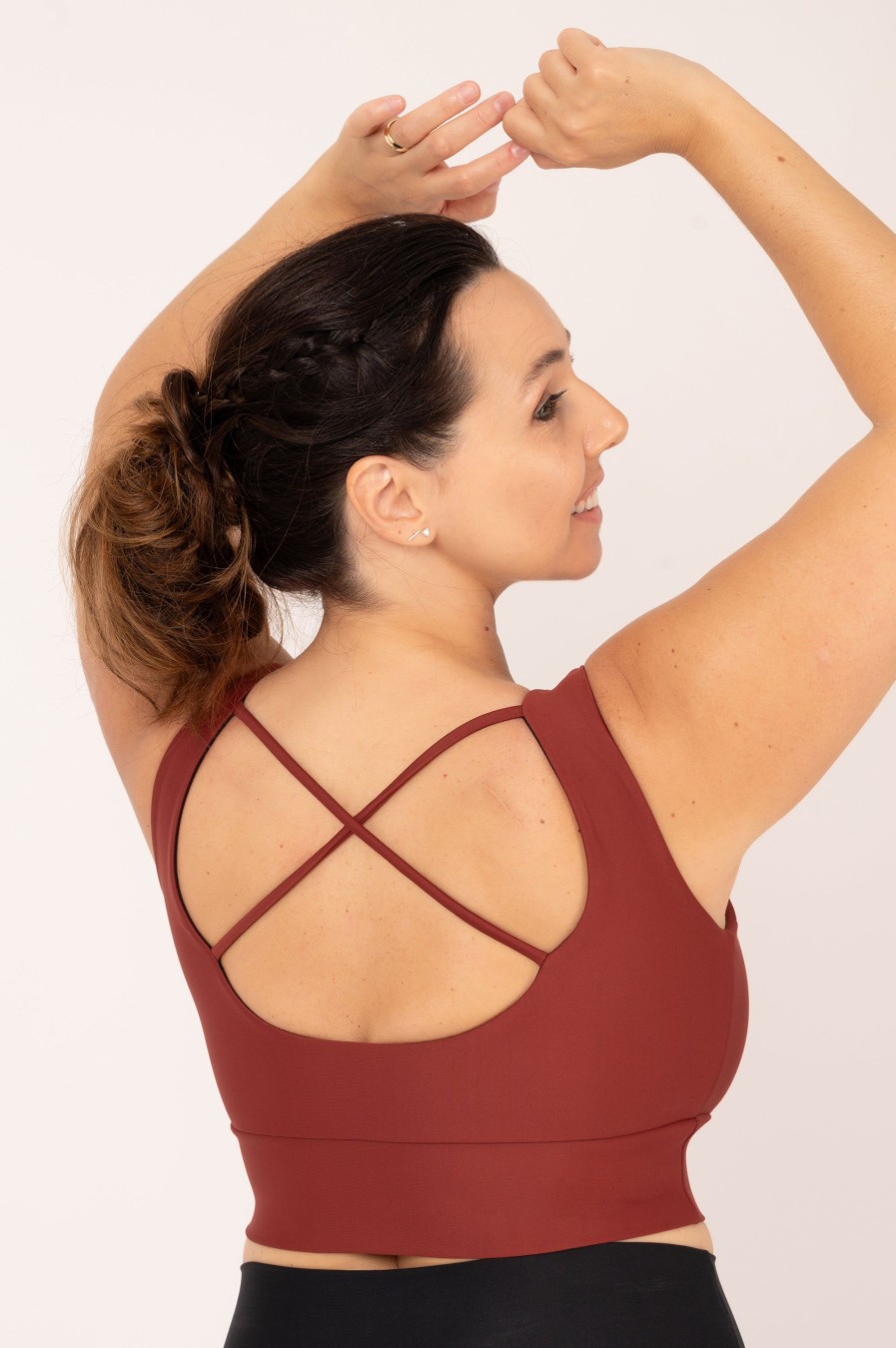 Women R2W CROP TOP | Burnt Copper Performance - Scoop Neck Comfort Crop Top