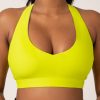 Women R2W CROP TOP | Neon Yellow Performance - Deep V Crop