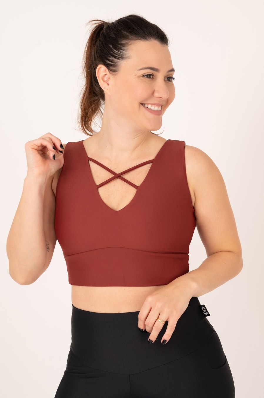 Women R2W CROP TOP | Burnt Copper Performance - Reversible Comfort Crop Top