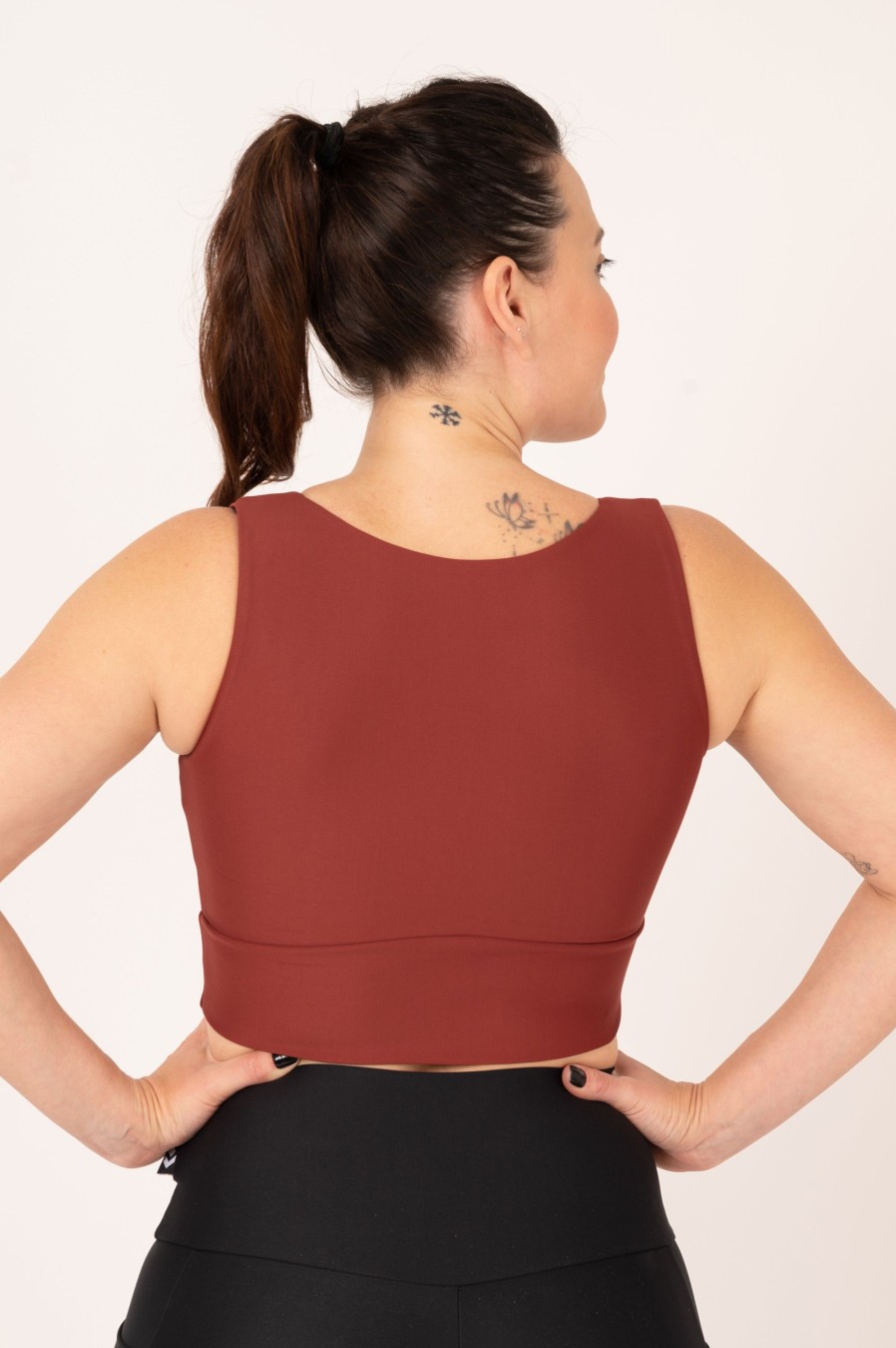 Women R2W CROP TOP | Burnt Copper Performance - Reversible Comfort Crop Top