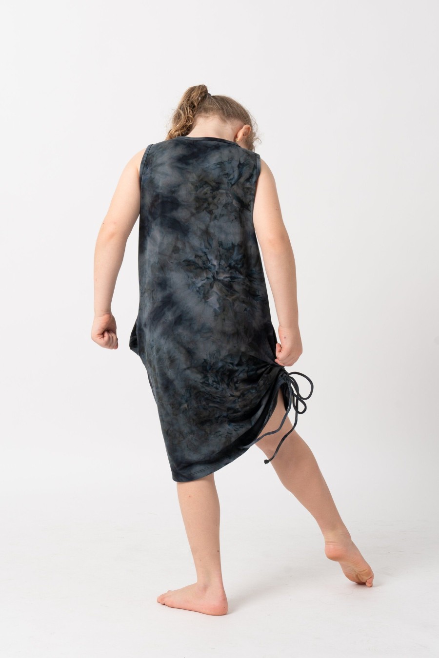 Kids R2W KIDS DRESS | Dark And Moody Tie Dye Soft To Touch - Kids Lazy Girl Dress Tank