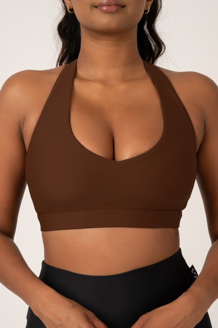 Women R2W CROP TOP | Chocolate Performance - Deep V Crop