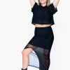 Women R2W SKIRTS | Black Net - Midi Skirt W/ Side Split