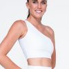 Women R2W CROP TOP | White Performance - One Shoulder Comfort Crop Top