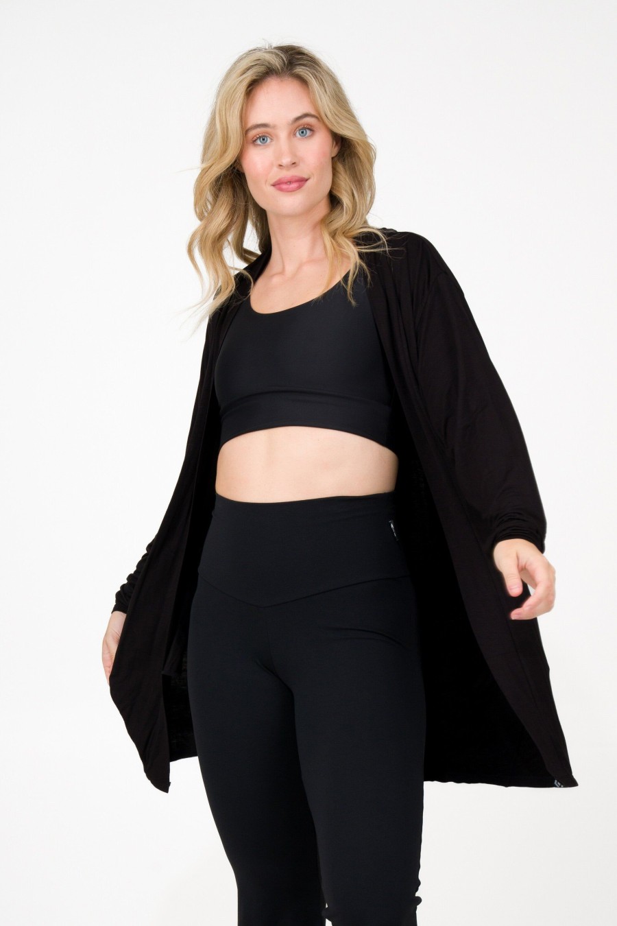 Women R2W CARDIGAN | Black Slinky To Touch - Basic Cardigan