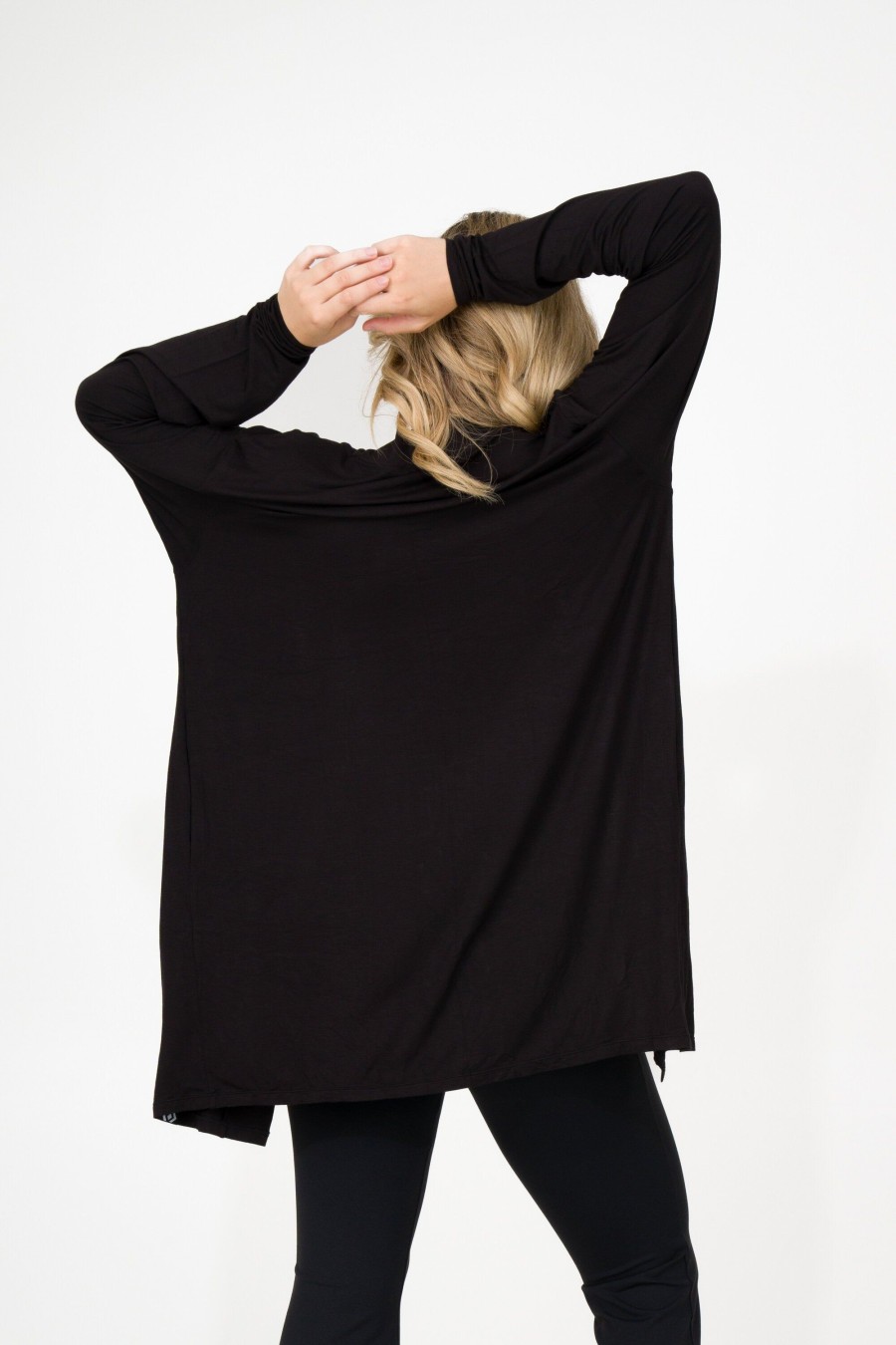 Women R2W CARDIGAN | Black Slinky To Touch - Basic Cardigan