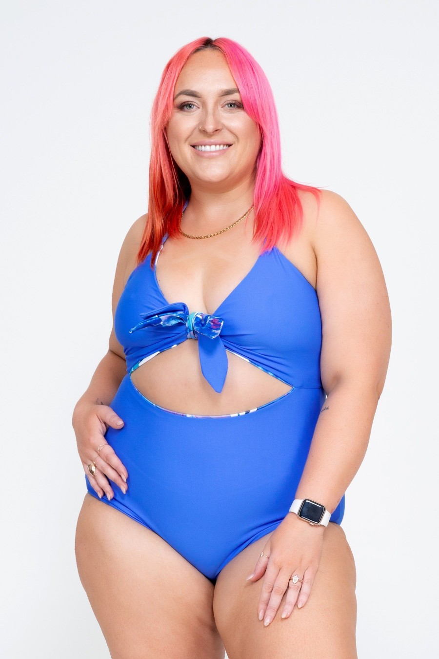 Women R2W SWIM ONE PIECE | Late Bloomer Blue Performance - Bralette One Piece W/ Extra Coverage Bottoms