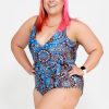 Women R2W SWIM ONE PIECE | Sundial Me Up Blue Performance - Wrap One Piece W/ Extra Coverage Bottoms