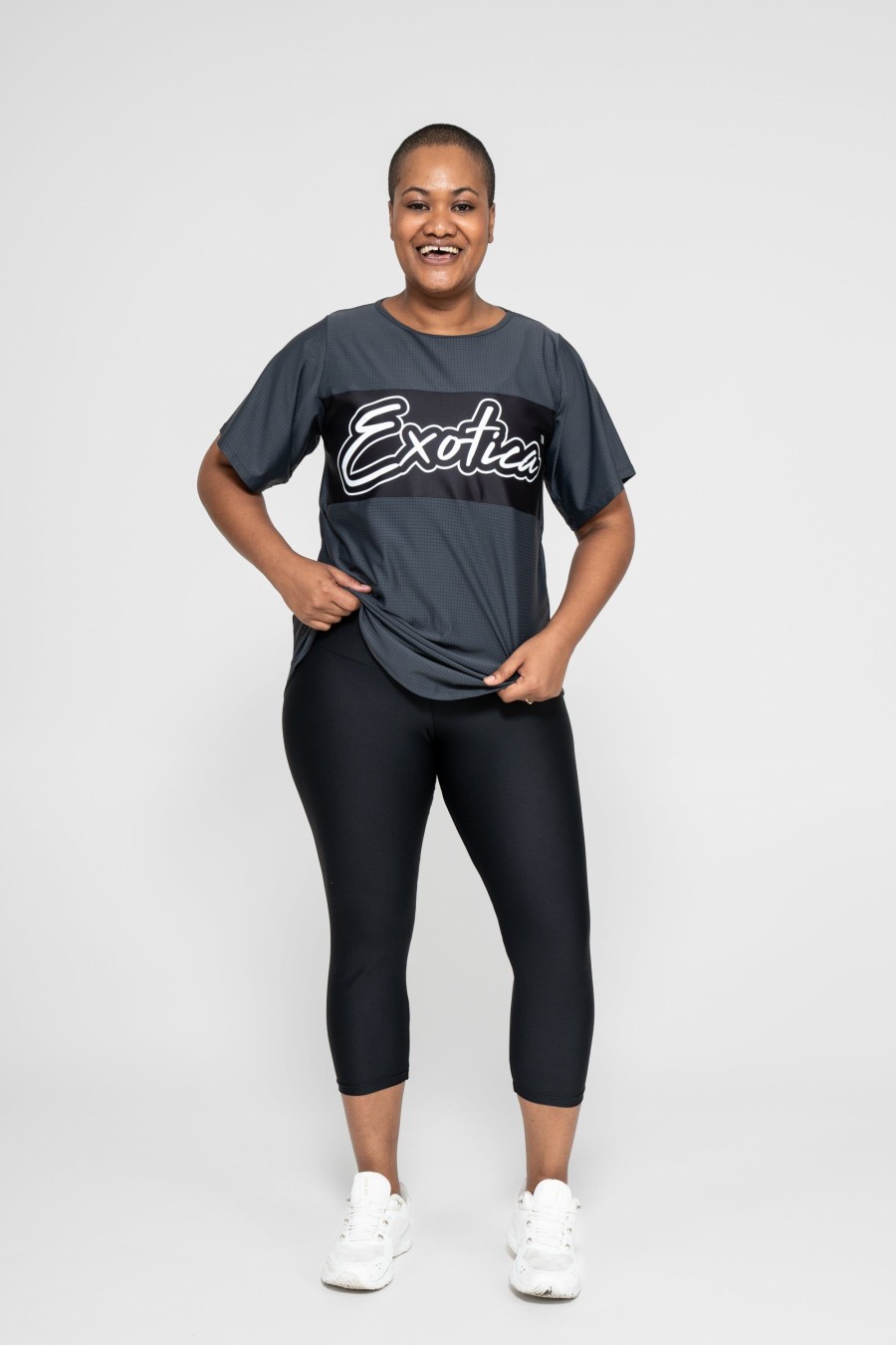 Women R2W BOYFRIEND TEE | Charcoal Bball Mesh - Exotica Boyfriend Tee