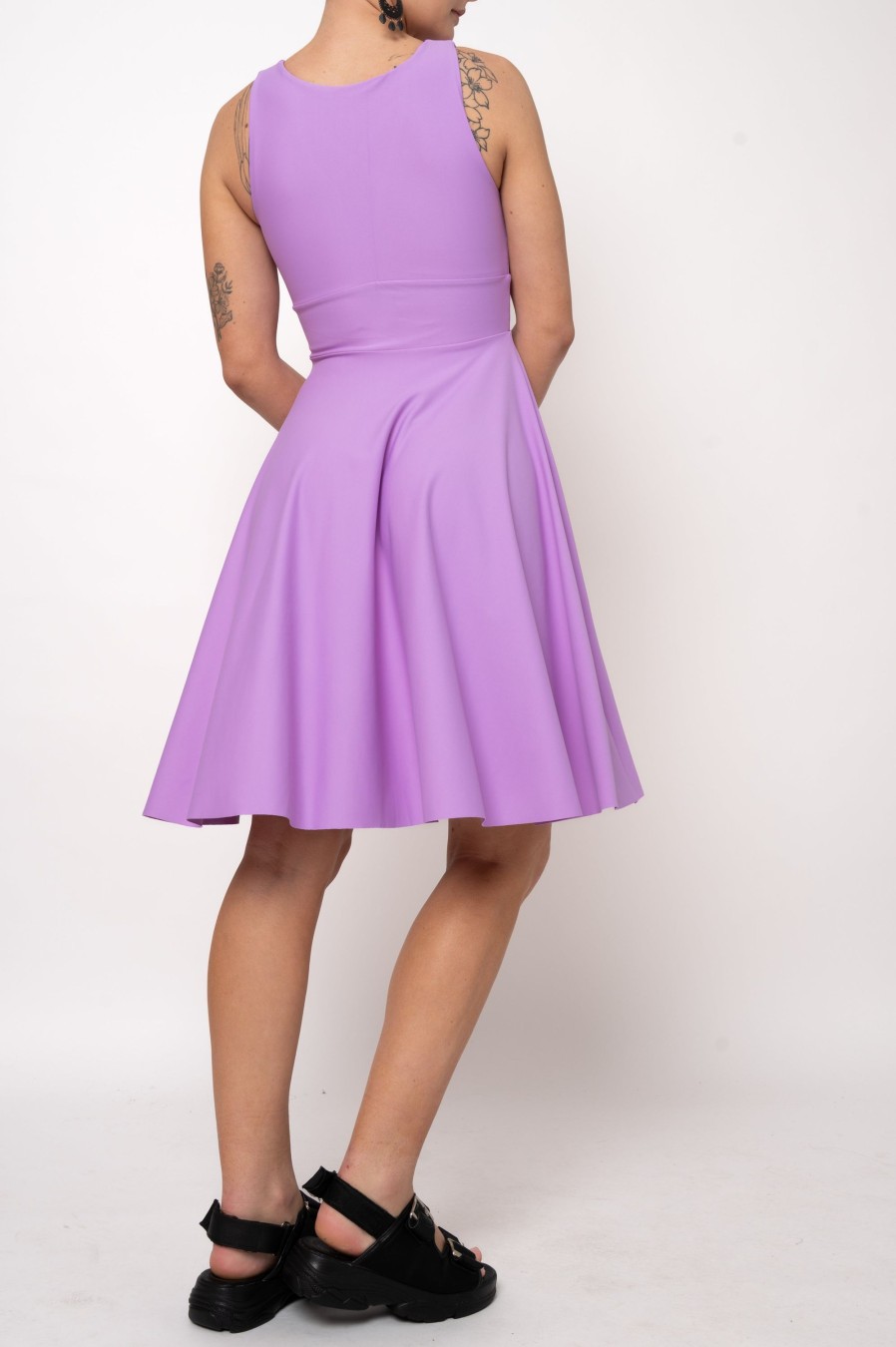 Women R2W DRESS | Pastel Purple Performance - Reversible Comfort Crop Midi Dress