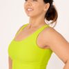 Women R2W CROP TOP | Neon Yellow Performance - Scoop Neck Comfort Crop Top