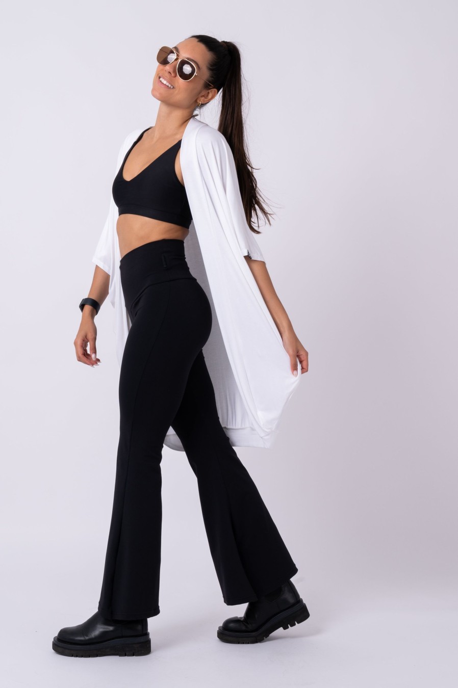 Women R2W KIMONO | White Slinky To Touch - Midi Kimono