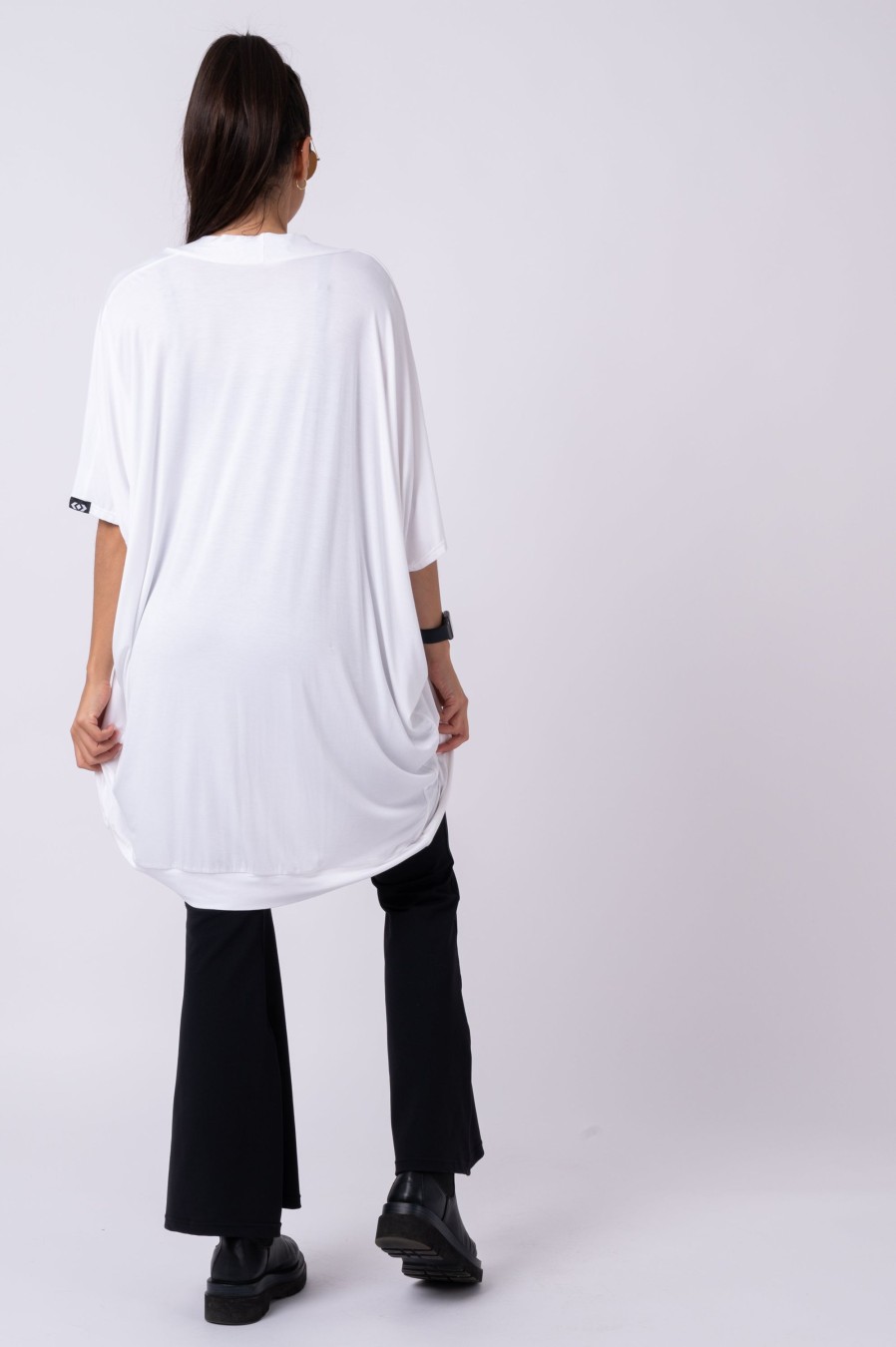 Women R2W KIMONO | White Slinky To Touch - Midi Kimono