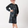 Kids R2W KIDS DRESS | Dark And Moody Tie Dye Soft To Touch - Kids Lazy Girl Dress Sweater