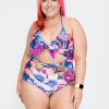 Women R2W SWIM ONE PIECE | Down The Garden Path Performance - Bralette One Piece W/ Extra Coverage Bottoms