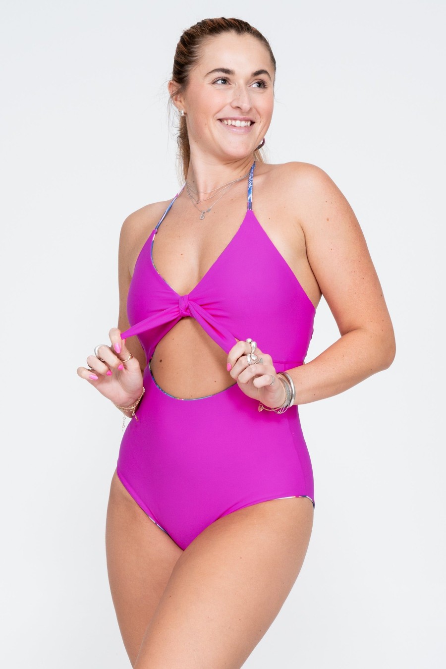 Women R2W SWIM ONE PIECE | Down The Garden Path Performance - Bralette One Piece W/ Extra Coverage Bottoms