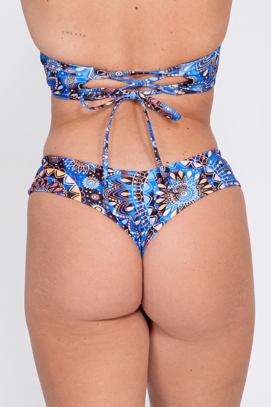 Women R2W BIKINI BOTTOMS | Sundial Me Up Blue Performance - Cheeky Cut Bikini Bottoms