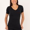 Women R2W FITTED TEE | Black Soft To Touch - Fitted V Neck Tee