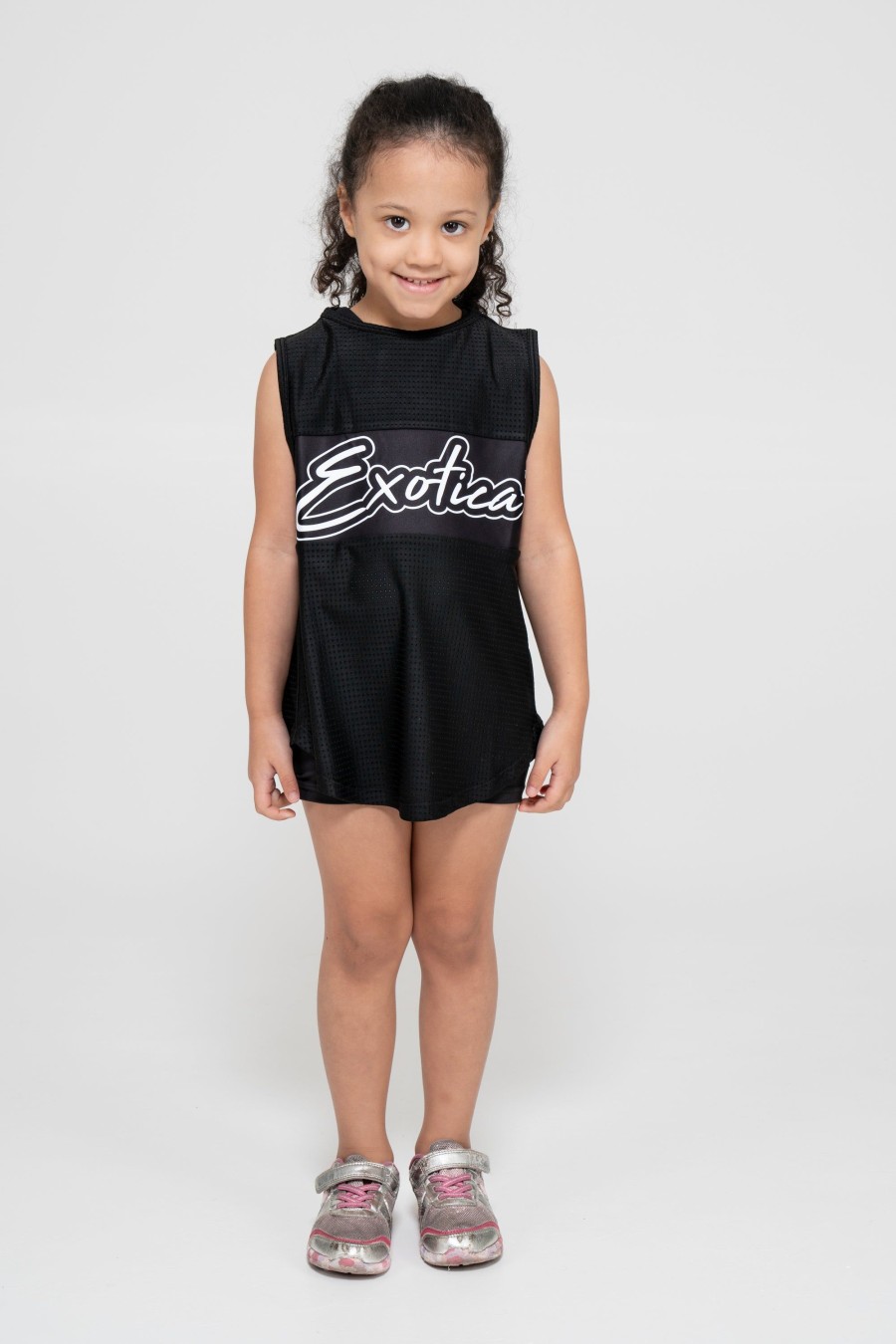 Kids R2W KIDS BOYFRIEND TEE SLEEVELESS | Black Bball Mesh - Kids Sleeveless Exotica Boyfriend Tee