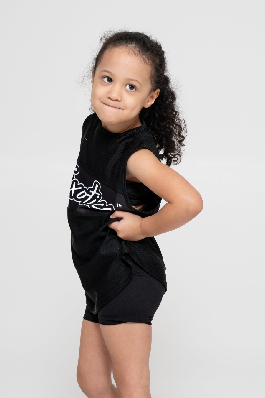 Kids R2W KIDS BOYFRIEND TEE SLEEVELESS | Black Bball Mesh - Kids Sleeveless Exotica Boyfriend Tee