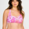 Women R2W BIKINI TOP | Serendipity Pink Silky - Cross Over Bikini Top