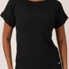 Women R2W CUFFED SLEEVE TEE | Black Slinky To Touch - Cuffed Sleeve Tee