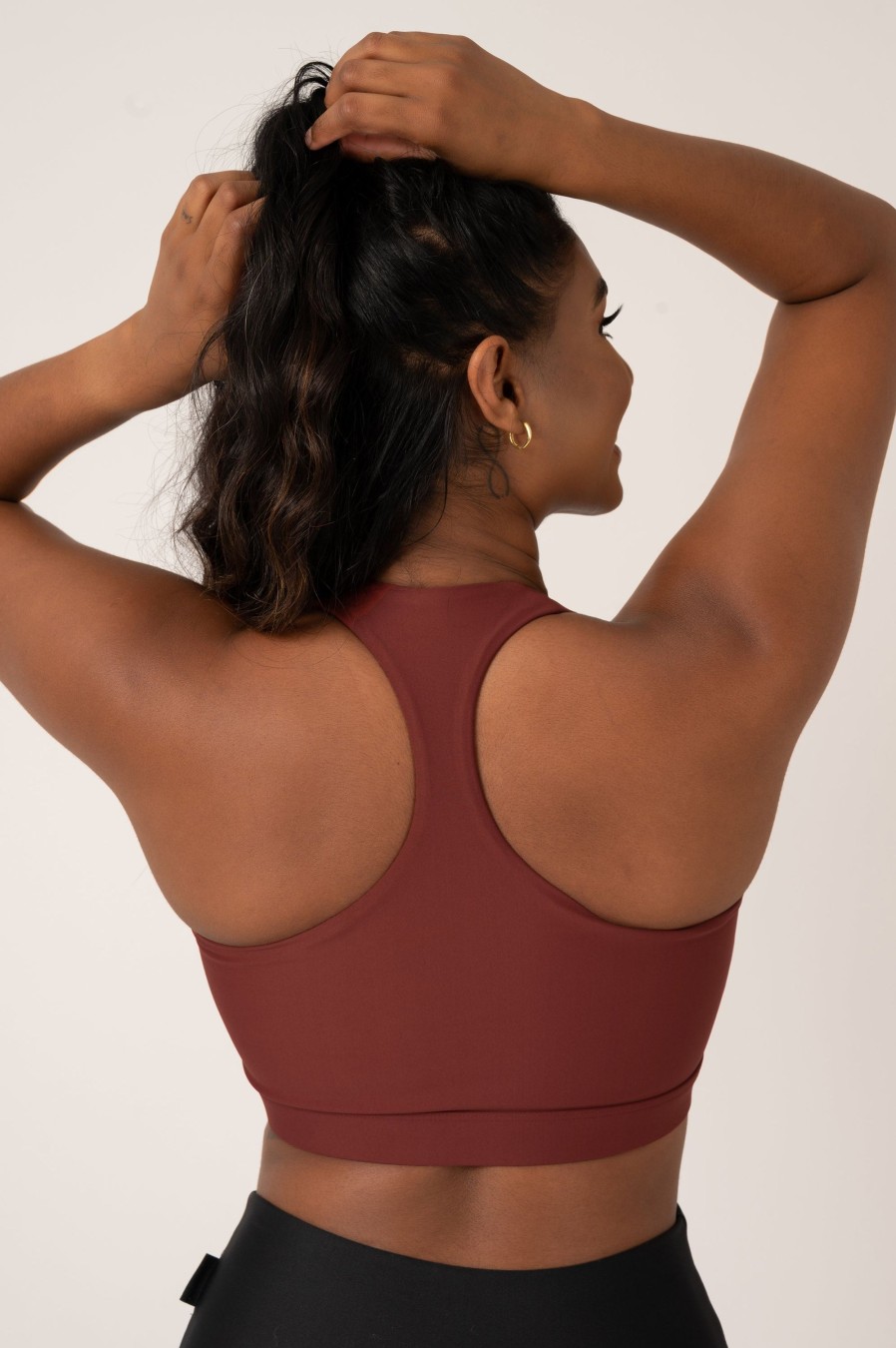 Women R2W CROP TOP | Burnt Copper Performance - Deep V Crop