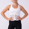 Women R2W TANK TOP | White Bohemian Lace - Racer Back Tank Top W/ Cinched Front