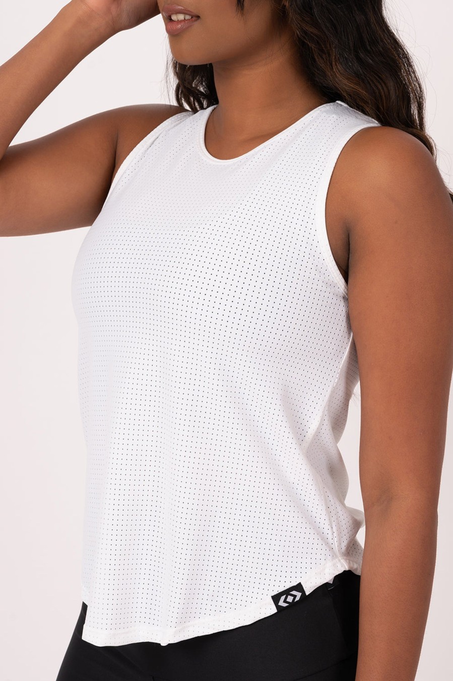 Women R2W TANK TOP | White Bball Mesh - Muscle Back Tank