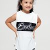 Kids R2W KIDS BOYFRIEND TEE SLEEVELESS | White Bball Mesh - Kids Sleeveless Exotica Boyfriend Tee