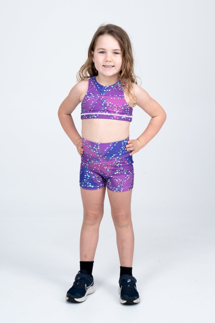 Kids R2W KIDS CROP TOP | Trance Purple Performance - Kids Crop Top