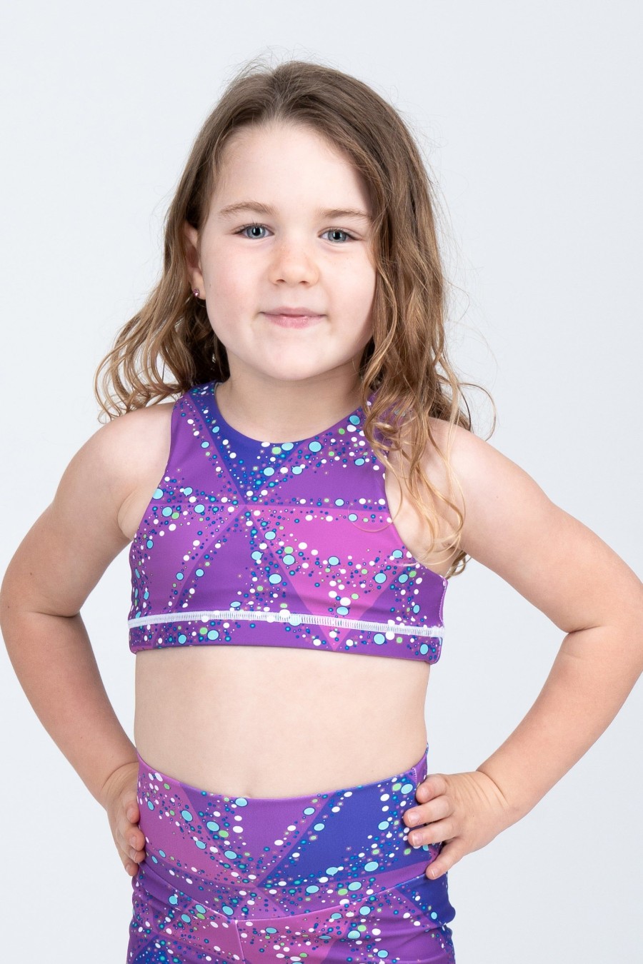 Kids R2W KIDS CROP TOP | Trance Purple Performance - Kids Crop Top