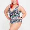 Women R2W SWIM ONE PIECE | Excuse My French Performance - Wrap One Piece W/ Extra Coverage Bottoms