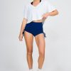 Women R2W TIE SIDE BOOTY SHORTS | Dark Navy Body Contouring - High Waisted Tie Side Booty Shorts