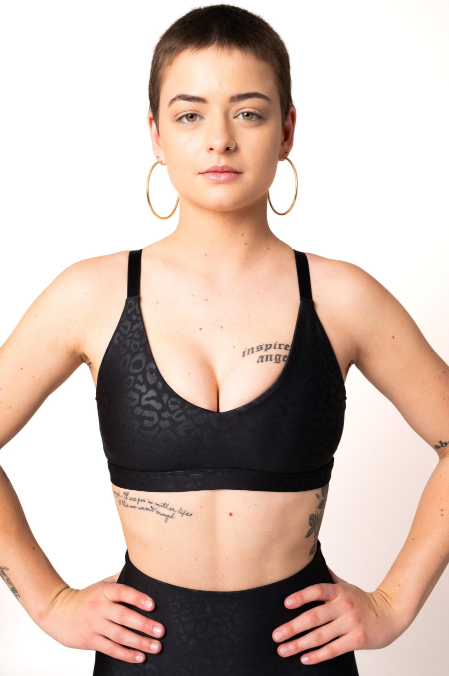 Women R2W CROP TOP | Black Exotic Touch Jag - Bralette Crop