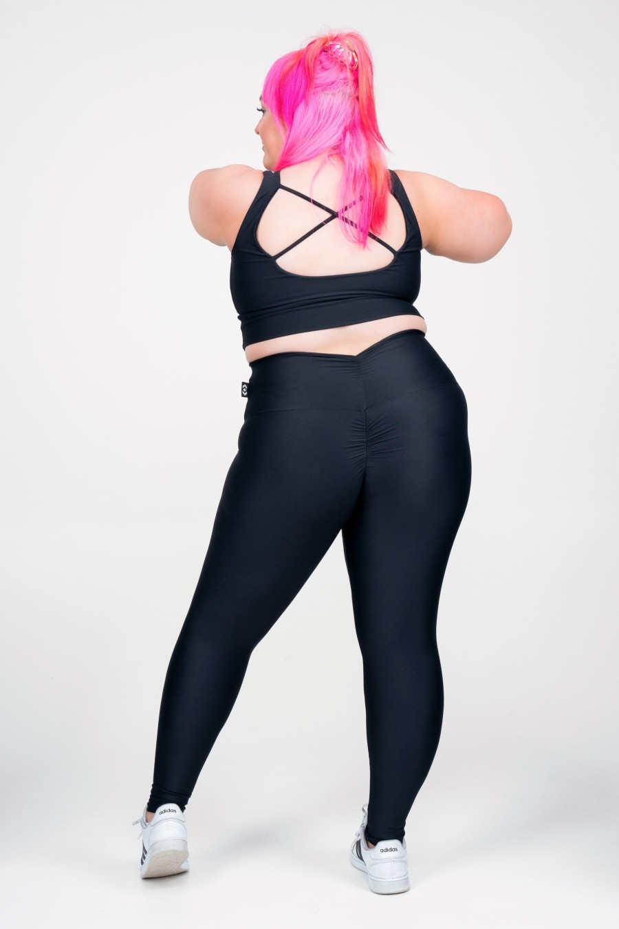 Women R2W LEGGINGS | Black Performance - Double Booty Scrunch High Waisted Leggings