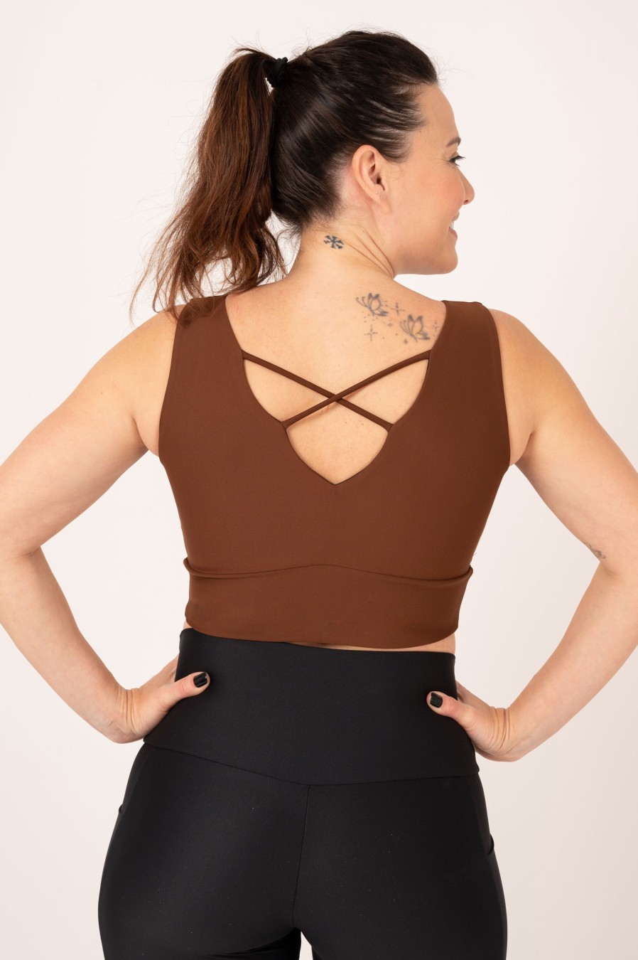 Women R2W CROP TOP | Chocolate Performance - Reversible Comfort Crop Top