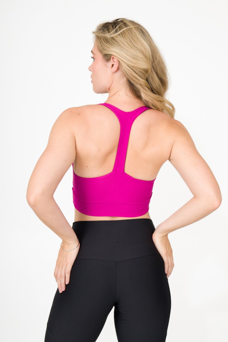 Women R2W CROP TOP | Magenta Performance - T Back Comfort Crop Top