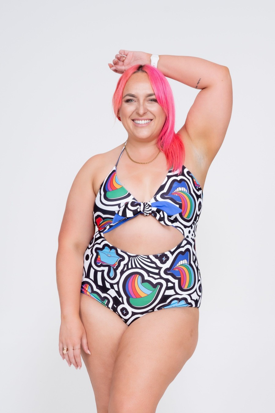 Women R2W SWIM ONE PIECE | Excuse My French Performance - Bralette One Piece W/ Extra Coverage Bottoms